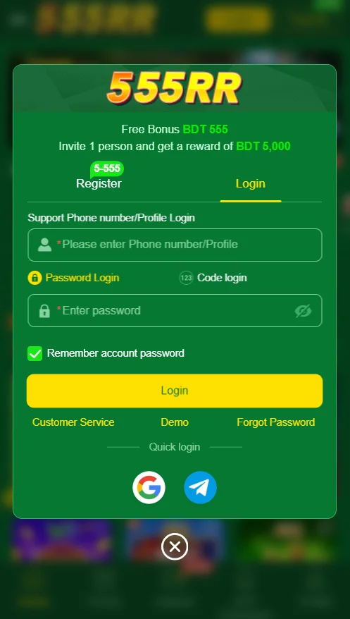 555RR Game Login